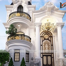 Biệt thự vườn 3 tầng phong cách tân cổ điển kiểu Pháp ở Hòa Bình BT2032