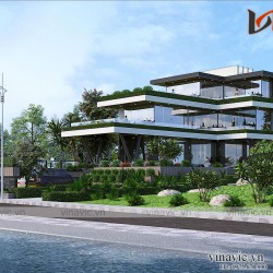 Biệt thự nhà vườn hiện đại 3 tầng mặt tiền rộng 10m sâu 20m BT2015
