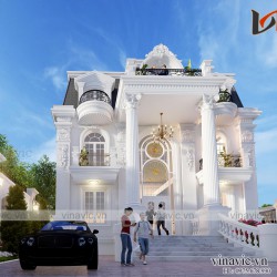 Dinh thự 3 tầng phong cách tân cổ điển ở Hà Nam LDDT2005