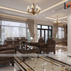 Nội thất biệt thự mang tone màu trầm ấm đầy ấn tượng NTBT 1802