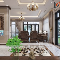 Nội thất biệt thự mang tone màu trầm ấm đầy ấn tượng NTBT 1802