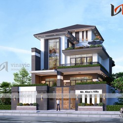 Biệt thự 3 tầng 4 phòng ngủ BT1908 mang phong cách hiện đại đầy đủ tiện nghi
