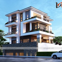 Biệt thự 3 tầng mái thái hiện đại và tầng hầm đầy ấn tượng BT1909
