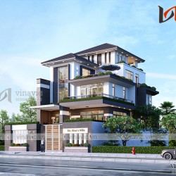 Biệt thự 3 tầng 4 phòng ngủ BT1908 mang phong cách hiện đại đầy đủ tiện nghi