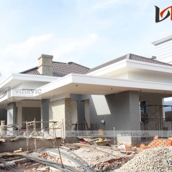 Hoàn thiện mẫu biệt thự 1 tầng hiện đại tuyệt đẹp ở miền quê sông nước Tiền Giang TCBT1829
