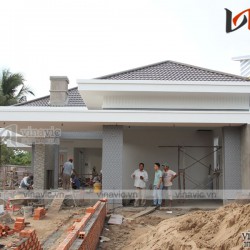 Hoàn thiện mẫu biệt thự 1 tầng hiện đại tuyệt đẹp ở miền quê sông nước Tiền Giang TCBT1829