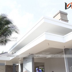 Hoàn thiện mẫu biệt thự 1 tầng hiện đại tuyệt đẹp ở miền quê sông nước Tiền Giang TCBT1829