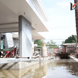 Hoàn thiện mẫu biệt thự 1 tầng hiện đại tuyệt đẹp ở miền quê sông nước Tiền Giang TCBT1829