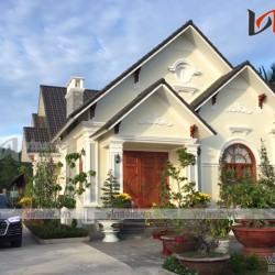 Hoàn thiện mẫu nhà 1 tầng mái thái 3 phòng ngủ đẹp TCBT1827
