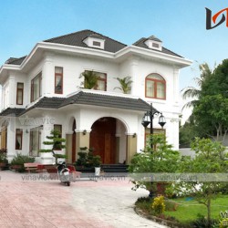 Hoàn thiện mẫu nhà 2 tầng mặt tiền 10m diện tích 150m2 TCBT1826