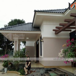Hoàn thiện mẫu biệt thự mái nhật 1 tầng hiện đại TCBT1527