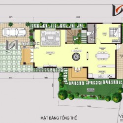 Biệt thự 3 tầng 4 phòng ngủ rộng 200m2 2 mặt tiền 9m BT1495