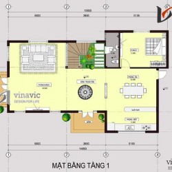 Biệt thự 3 tầng 4 phòng ngủ rộng 200m2 2 mặt tiền 9m BT1495