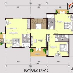 Biệt thự 3 tầng 4 phòng ngủ rộng 200m2 2 mặt tiền 9m BT1495