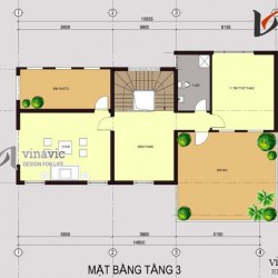 Biệt thự 3 tầng 4 phòng ngủ rộng 200m2 2 mặt tiền 9m BT1495