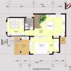 Mẫu nhà 2 tầng mặt tiền 8m diện tích 100m2 chữ L thiết kế hiện đại  BT1489