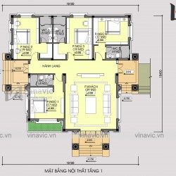 Nhà vườn 1 tầng 4 phòng ngủ 240m2 chi phí đầu tư khoảng 1.7 tỷ BT1904