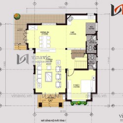 Mặt tiền nhà 2 tầng mái thái ngang 9m chiều sâu 13m thoáng mát BT1501