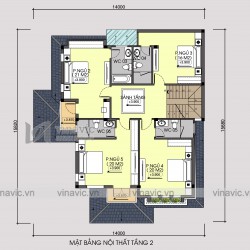 Biệt thự 3 tầng 150m2 mặt tiền 10m 6 phòng ngủ thiết kế tân cổ điển BT1905