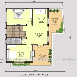 Mẫu nhà 2 tầng thiết kế kiểu Hàn Quốc mặt tiền 12m ấn tượng BT1837