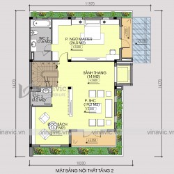 Mẫu thiết kế cải tạo biệt thự 3 tầng kiến trúc hiện đại ở Hà Nội BT1833