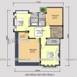Biệt thự 3 tầng 150m2 mặt tiền 10m 6 phòng ngủ thiết kế tân cổ điển BT1905