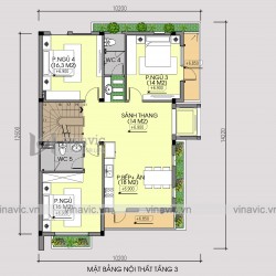 Mẫu thiết kế cải tạo biệt thự 3 tầng kiến trúc hiện đại ở Hà Nội BT1833