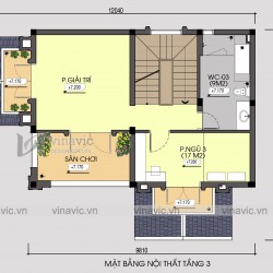 Thiết kế nhà phố 3 tầng kích thước 8x10m BT1834