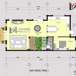 Mẫu nhà đẹp 3 tầng 120m2 4 phòng ngủ mặt tiền rộng 8m BT1483
