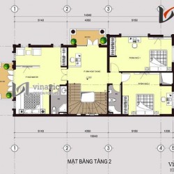 Mẫu nhà đẹp 3 tầng 120m2 4 phòng ngủ mặt tiền rộng 8m BT1483