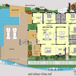 Bản vẻ thiết kế nhà vuông 1 tầng 300m2 kích thước 17x18m BT1509