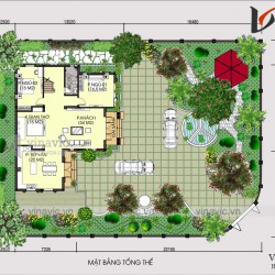 Biệt thự đẹp 2 tầng 140m2 mái thái diện tích 15x12m 5 phòng ngủ BT1821