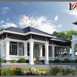 Mẫu thiết kế biệt thự cổ điển đẹp trên khuôn viên đất rộng BTCC1413