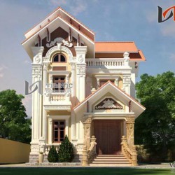 Mẫu biệt thự cổ điển đẹp thiết kế tinh tế hoa văn cầu kỳ BTCC1430