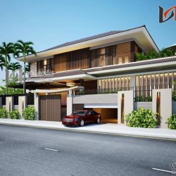 Thiết kế biệt thự phong cách hiện đại 2 tầng BTCC1422