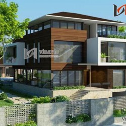 Thiết kế biệt thự không gian mở hòa mình vào thiên nhiên BTCC1425