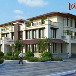 Mẫu biệt thự hiện đại sử dụng vật liệu mới cao cấp BTCC1408