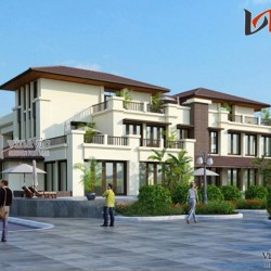 Mẫu biệt thự hiện đại sử dụng vật liệu mới cao cấp BTCC1408