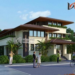 Mẫu biệt thự hiện đại sử dụng vật liệu mới cao cấp BTCC1408