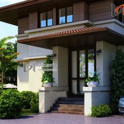 Mẫu biệt thự hiện đại sử dụng vật liệu mới cao cấp BTCC1408