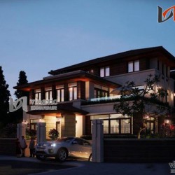 Mẫu biệt thự hiện đại thiết kế nổi bật với vật liệu ốp BTCC1409