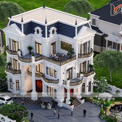 Mẫu biệt thự tân cổ điển 3 tầng kiểu Pháp đẹp lung linh BT2030