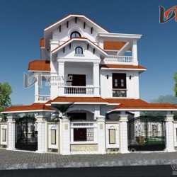 Thiết kế biệt thự nhà 3 tầng tân cổ điển đẹp 2 mặt tiền BTCC1416