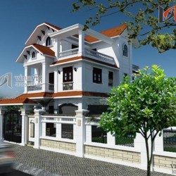Thiết kế biệt thự nhà 3 tầng tân cổ điển đẹp 2 mặt tiền BTCC1416