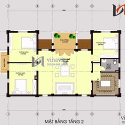 Mẫu biệt thự tân cổ điển đẹp tone màu trắng trang nhã BTCC1431