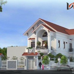 Thiết kế nhà biệt thự tân cổ điển đẹp tiểu cảnh sinh động BTCC1432
