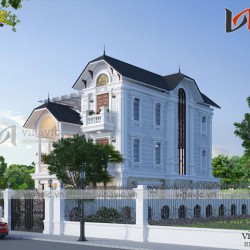 Mẫu nhà 3 tầng mặt tiền 8m sâu 15m mái thái tinh tế từng chi tiết BT1822