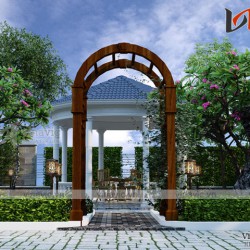 Thiết kế nhà mái thái 1 tầng 3 phòng ngủ 150m2 ở Hòa Bình BT1691