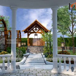 Thiết kế nhà mái thái 1 tầng 3 phòng ngủ 150m2 ở Hòa Bình BT1691
