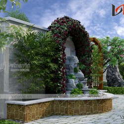 Thiết kế nhà mái thái 1 tầng 3 phòng ngủ 150m2 ở Hòa Bình BT1691